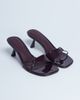 Topshop Topshop Ily patent heeled mules in burgundy-Red - 3