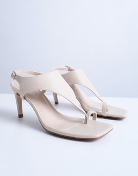 Topshop Topshop Iman toe loop heeled sandals in off white