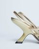 Topshop Topshop Indigo strappy angled heel mules in gold - 3