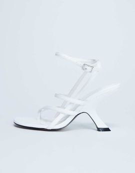 Topshop Topshop Indigo strappy angled heel mules in off white