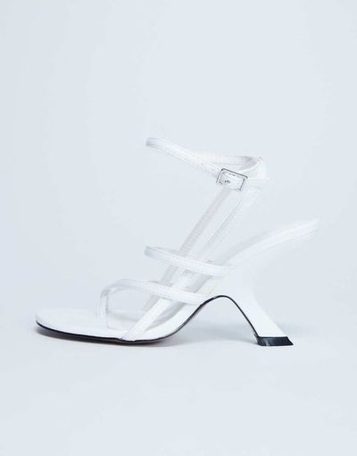 Topshop Topshop Indigo strappy angled heel mules in off white