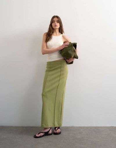 Topshop Topshop interlock pencil skirt in green