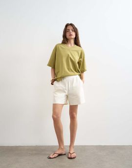 Topshop Topshop interlock sweat shorts in ecru - part of a set-White
