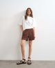 Topshop Topshop interlock sweatshirt fabric shorts in chocolate brown - part of a set - 1