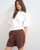 Topshop Topshop interlock sweatshirt fabric shorts in chocolate brown - part of a set - 3