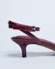 Topshop Topshop Irene barely there mid heel sandals in burgundy-Red - 4