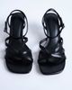 Topshop Topshop Iris slanted heel sandals in black - 2