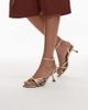 Topshop Topshop Iris slanted heel sandals in gold - 1