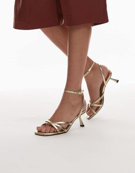 Topshop Topshop Iris slanted heel sandals in gold