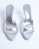 Topshop Topshop Isaac point toe mules in silver - 3
