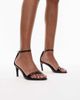 Topshop Topshop Isabelle 2 part banana heel sandals in black - 1
