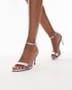 Topshop Topshop Isabelle 2 part banana heel sandals in silver - 1
