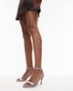 Topshop Topshop Isabelle 2 part banana heel sandals in silver - 4
