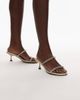Topshop Topshop Issa embellished mid heel sandals in off white-Brown - 3