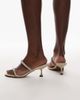 Topshop Topshop Issa embellished mid heel sandals in off white-Brown - 4