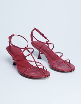 Topshop Topshop Itzia strappy mid heel sandals in red