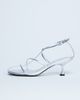 Topshop Topshop Itzia strappy mid heel sandals in silver - 1
