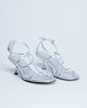 Topshop Topshop Itzia strappy mid heel sandals in silver - 3