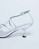 Topshop Topshop Itzia strappy mid heel sandals in silver - 4