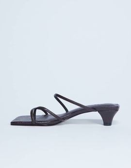 Topshop Topshop Iva strappy kitten heel mules in brown