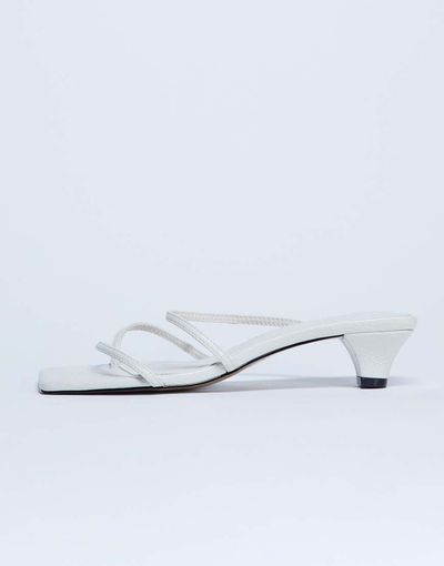 Topshop Topshop Iva strappy kitten heel mules in white