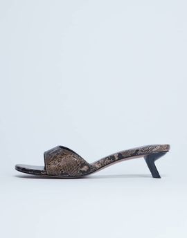 Topshop Topshop Ivee kitten heel mule in natural snake-Multi