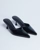 Topshop Topshop Ivette croc patent close toe mules in black - 1