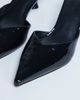 Topshop Topshop Ivette croc patent close toe mules in black - 2