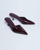 Topshop Topshop Ivette croc patent closed toe mules in burgundy-Red - 1