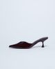 Topshop Topshop Ivette croc patent closed toe mules in burgundy-Red - 4