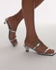 Topshop Topshop Izzy cone heel mules in silver - 1