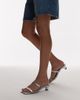 Topshop Topshop Izzy cone heel mules in silver - 4
