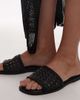 Topshop Topshop Jackie flat weave sandals in black - 3