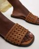 Topshop Topshop Jackie woven flat sandals in tan-Brown - 3