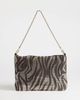 Topshop Topshop Jackson small embellished shoulder bag in chocolate & silver zebra-Black - 1
