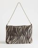 Topshop Topshop Jackson small embellished shoulder bag in chocolate & silver zebra-Black - 4