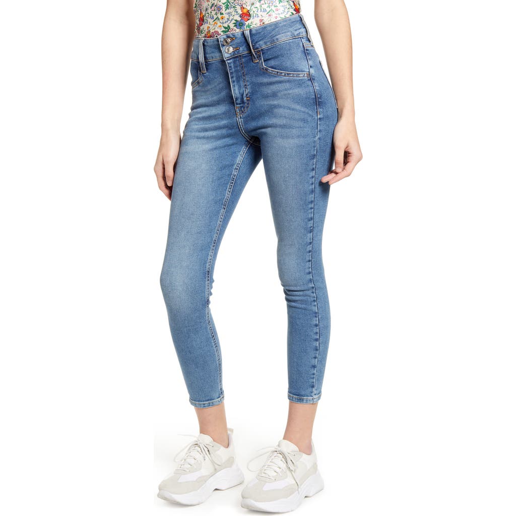 Topshop Topshop Jamie Double Button High Waist Crop Skinny Jeans