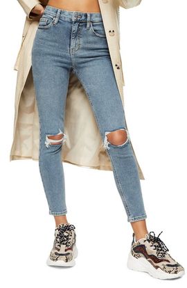 Topshop Topshop Jamie Greencast Ripped Skinny Jeans