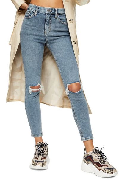 Topshop Topshop Jamie Greencast Ripped Skinny Jeans