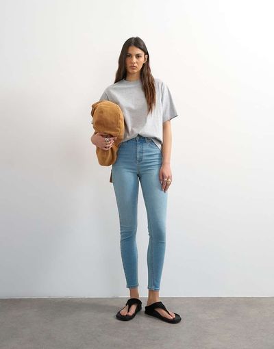 Topshop Topshop Jamie high rise jeans in bleach-Blue