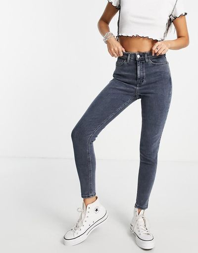 Topshop Topshop Jamie jeans in smoke gray-Grey