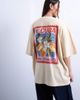 Topshop Topshop jersey graphic stamp back print oversized T-shirt in buttermilk-Yellow - 1