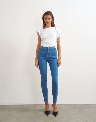 Topshop Topshop Joni high rise skinny jeans in mid blue