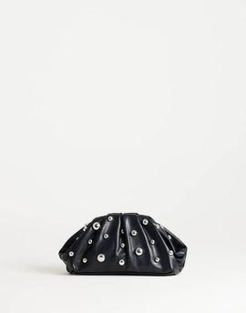Topshop Topshop Josephine small studded clutch bag in black