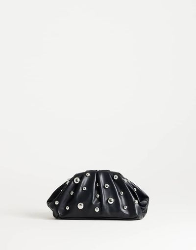 Topshop Topshop Josephine small studded clutch bag in black
