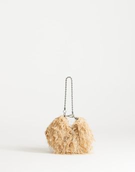 Topshop Topshop Juliet small fringed grab bag in champagne-pink