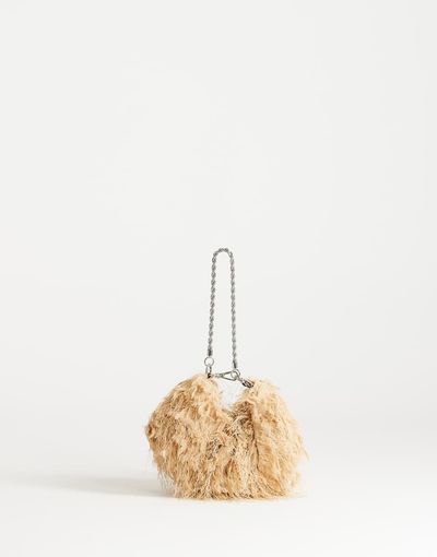 Topshop Topshop Juliet small fringed grab bag in champagne-pink