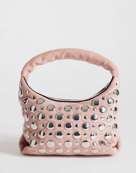 Topshop Topshop Juno small studded grab bag in pink