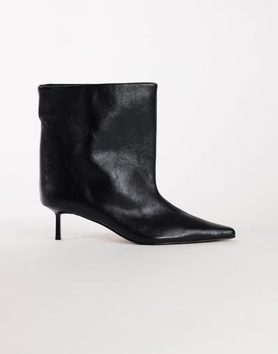 Topshop Topshop Kai super wide heeled ankle boot in black