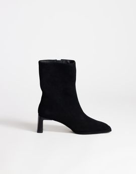 Topshop Topshop Kali real suede heeled ankle boots in black